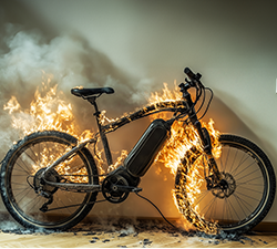 Velo en feu Mobilité durable et batterie lithium 092026